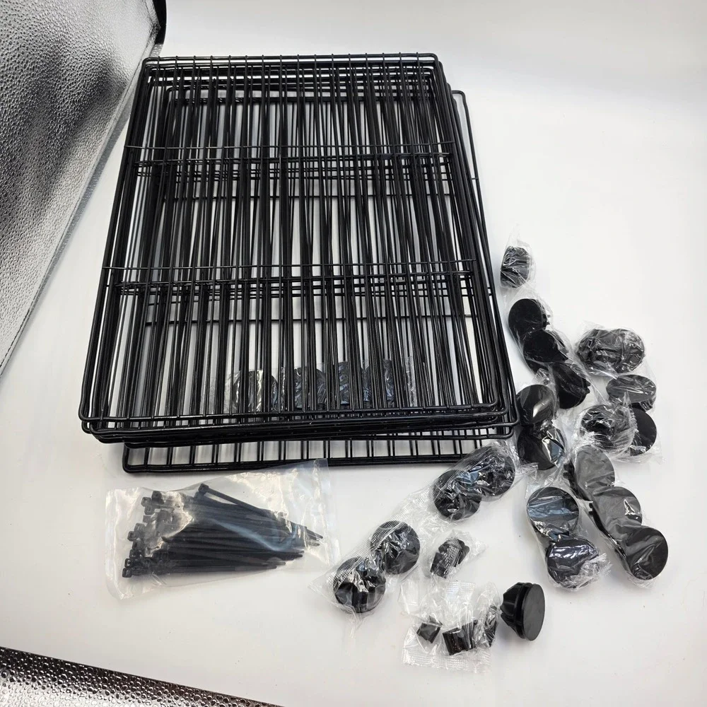 LURIVA DIY Small Animal Playpen 12 Panels Black Metal Wire Pet Fence 15x12 O4